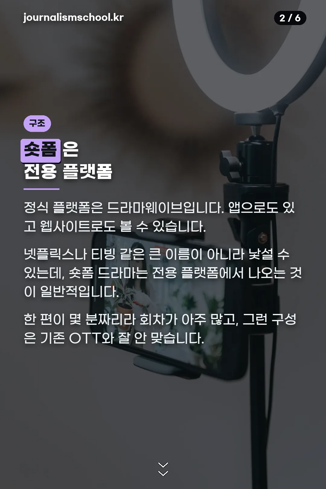 숏폼 전용 플랫폼 구조