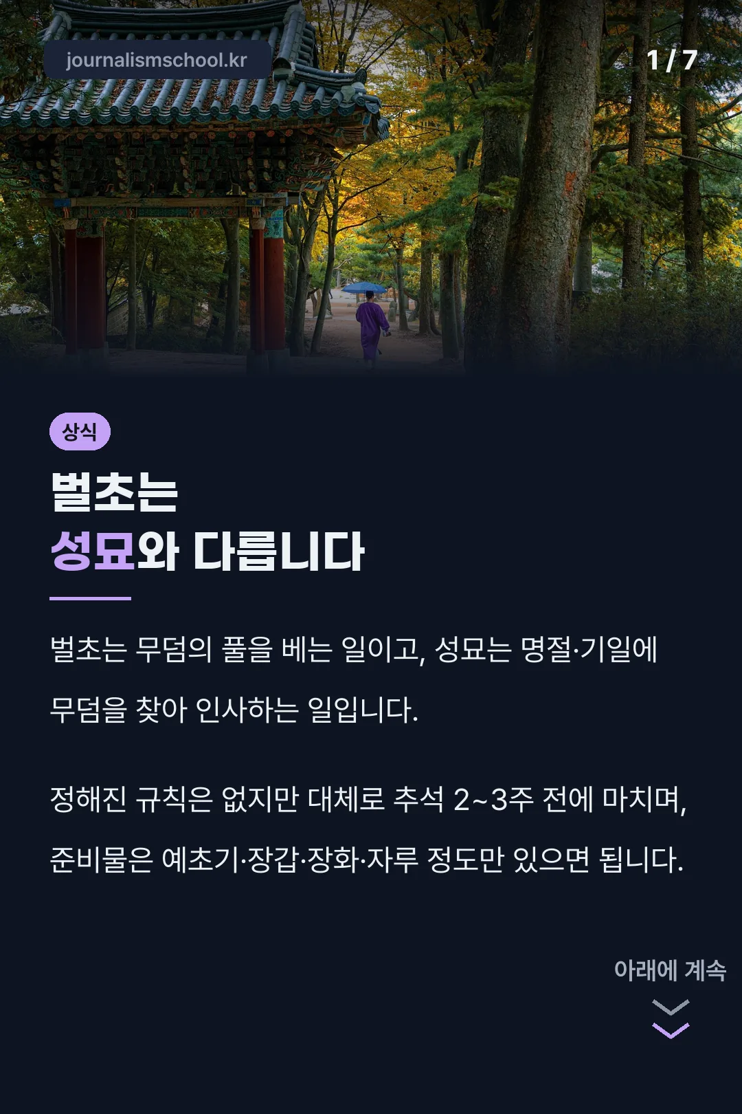 벌초는 성묘와 다릅니다