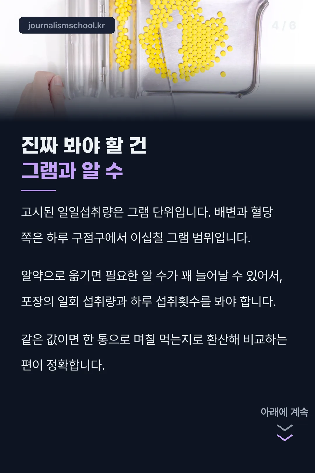 하루 섭취량 환산