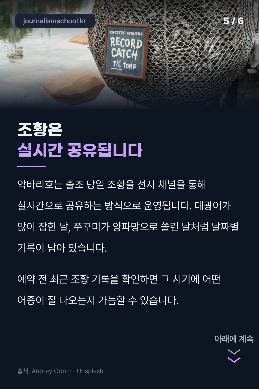 실시간 조황 공유 방식