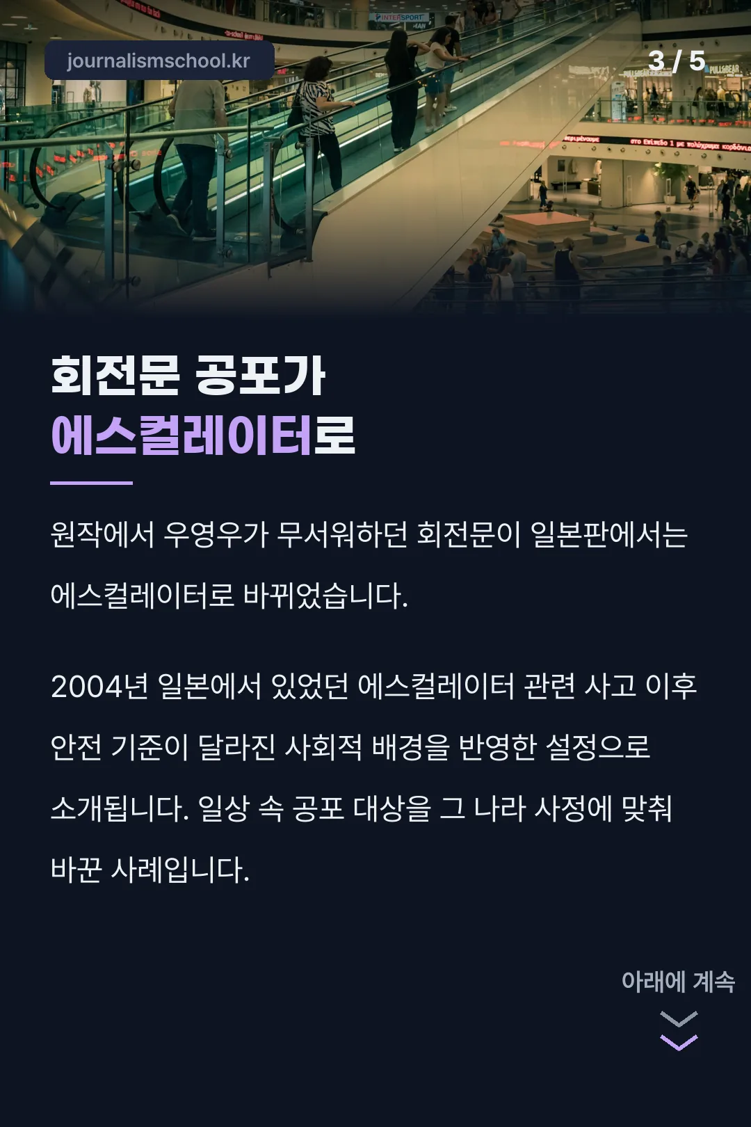 회전문에서 에스컬레이터로