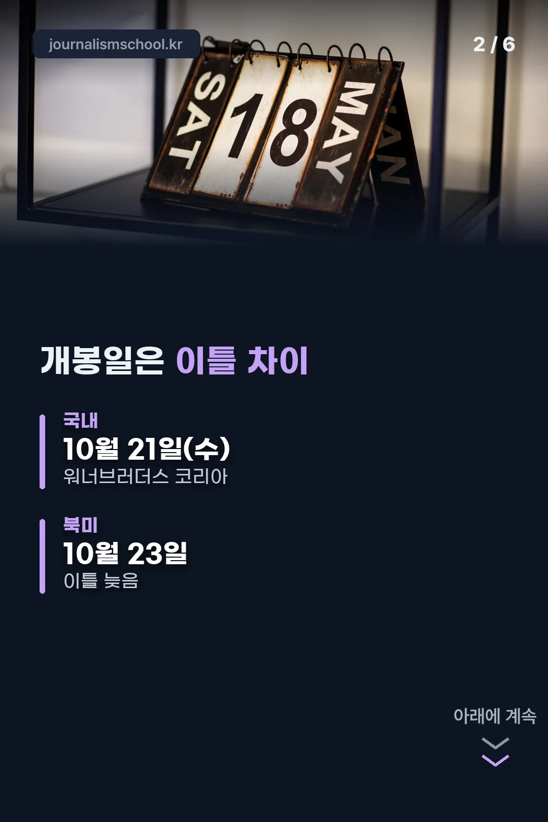 국내외 개봉일 비교