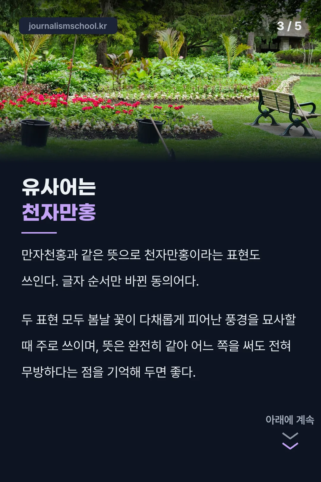 유사어 천자만홍