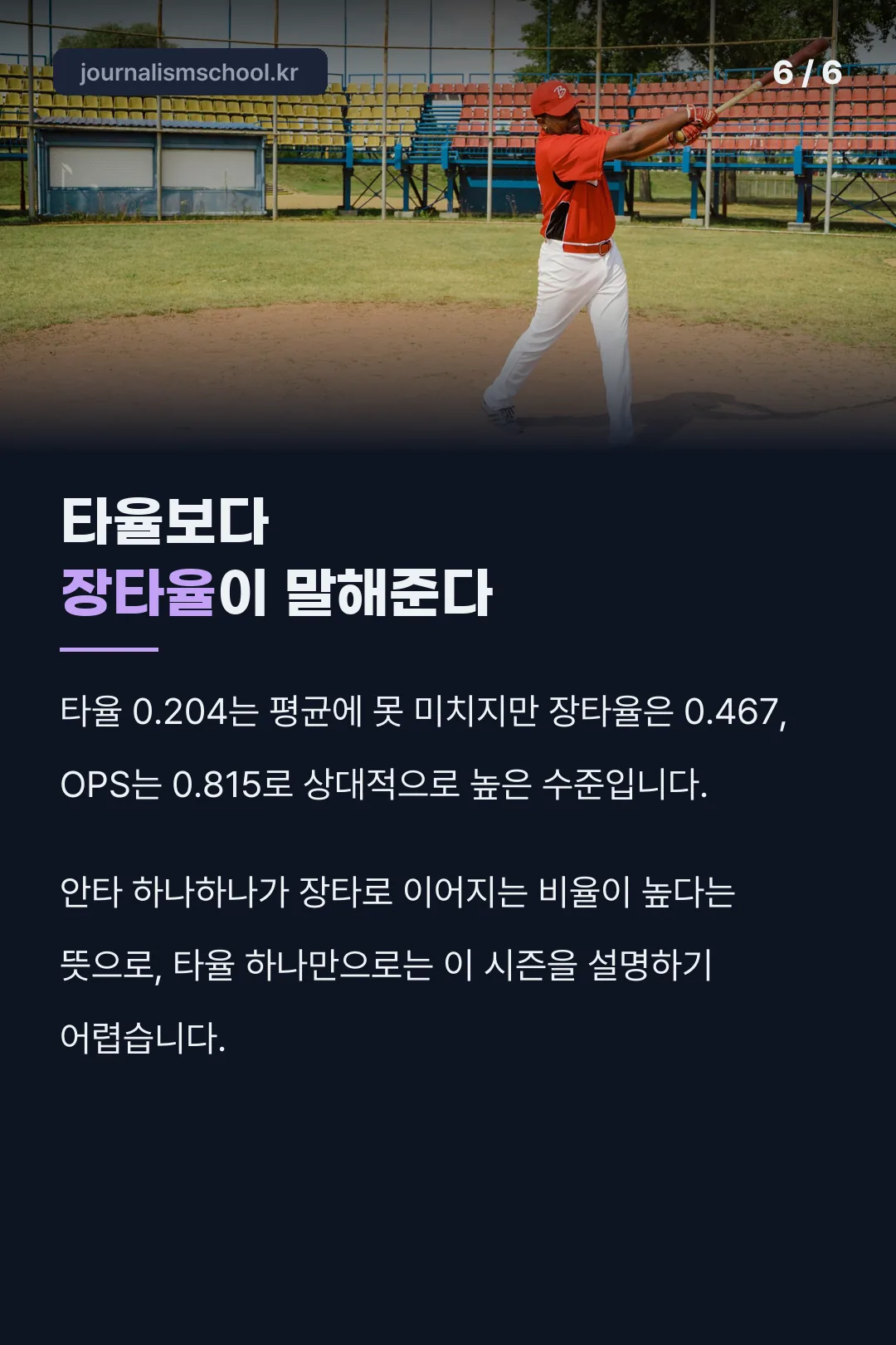 타율보다 장타율이 말해주는 것